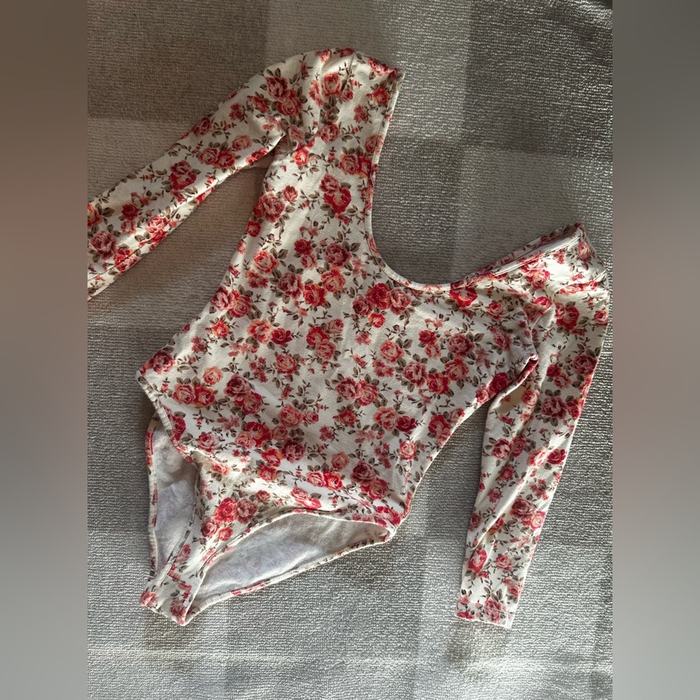 Pink and Cream Floral BodySuit